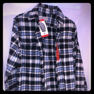 Blue plaid flannel shirt